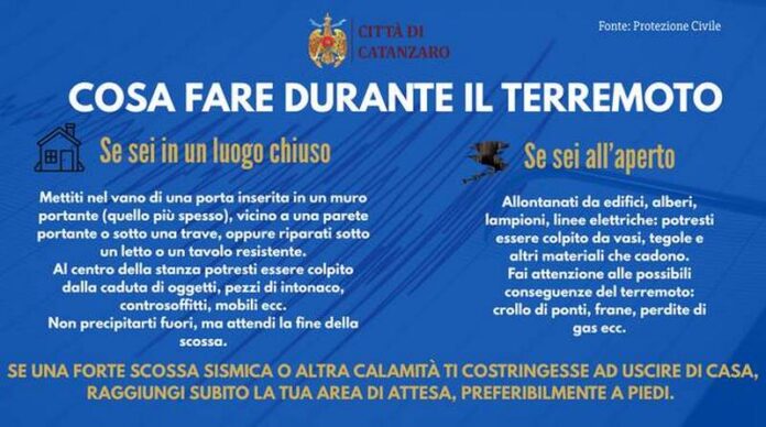cosa fare terremoto cz