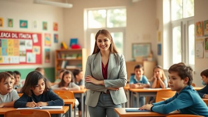 insegnante docente maestra aula bambini scuola
