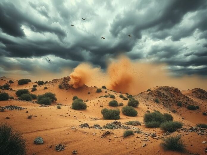 maltempo nuvoloso vento sabbia