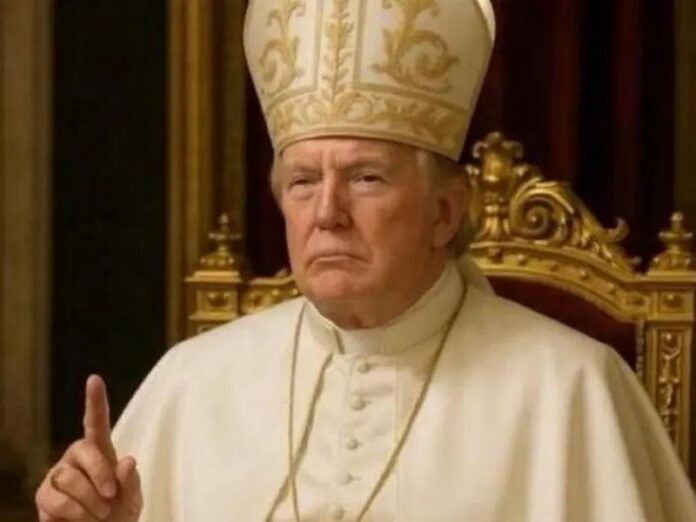 Trump vestito da papa