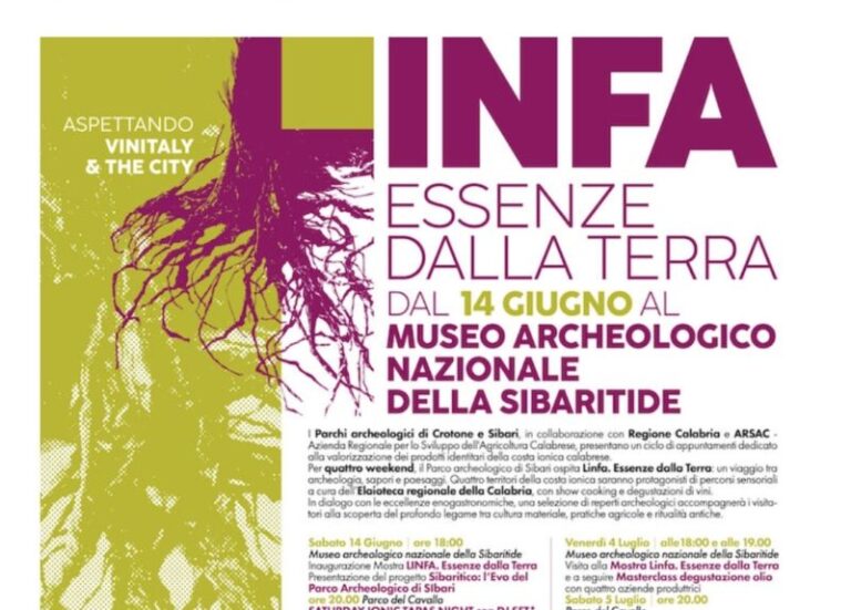 Aspettando Vinitaly & the City: il 14 giugno al Parco archeologico di Sibari  show cooking e musica per il primo weekend di “Linfa: essenze dalla terra”