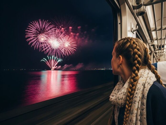 fuochi artificiali vista treno