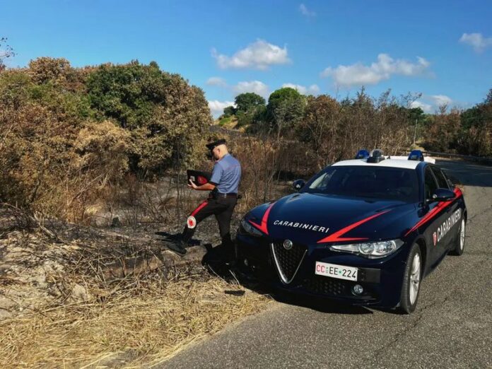 Carabinieri Catanzaro incendio boschivo arresto san Floro