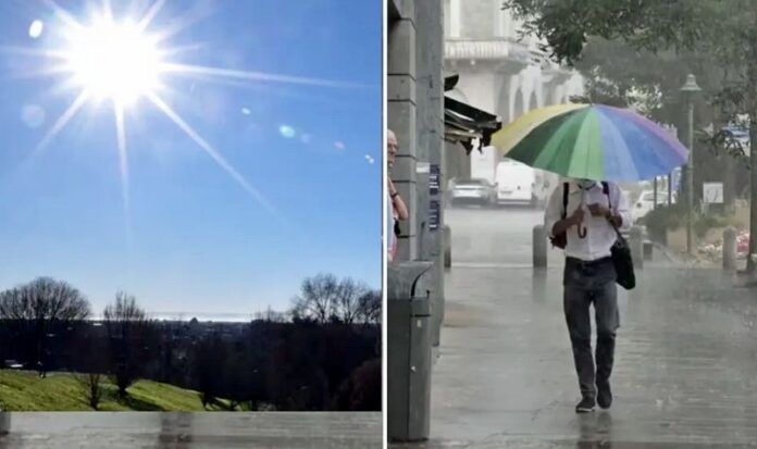 sole pioggia tempo variabile