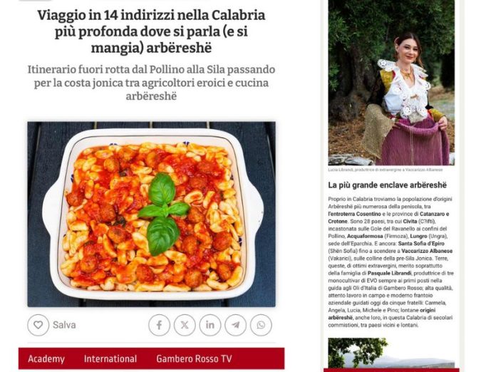 articolo gambero rosso arberia