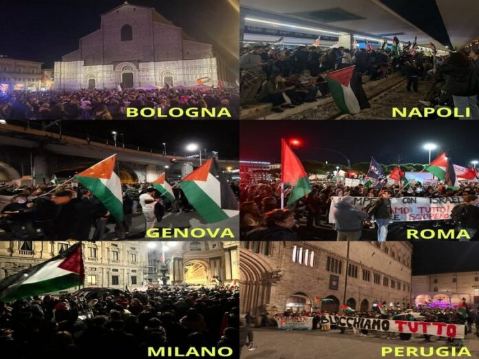 proteste italia abbordaggio flotilla
