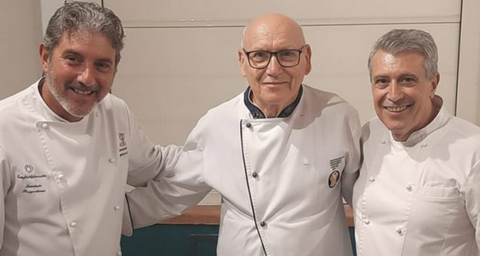 I maestri pasticceri Giovanni Logiudice, Antonello Fragomeni e Paolo Caridi