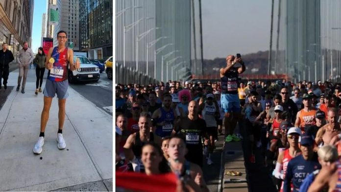 Danilo Ruggiero e i partecipanti alla Maratona di New York