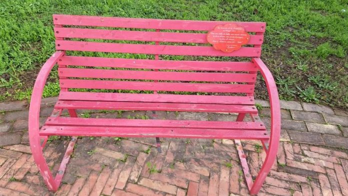 Panchina Fabiana vandalizzata