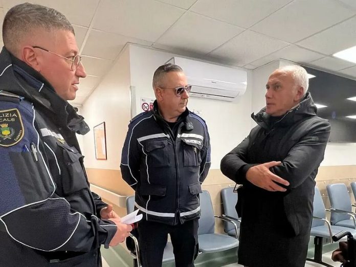 Caruso in ospedale dal vigile