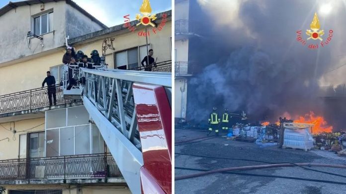 incendio deposito lamezia