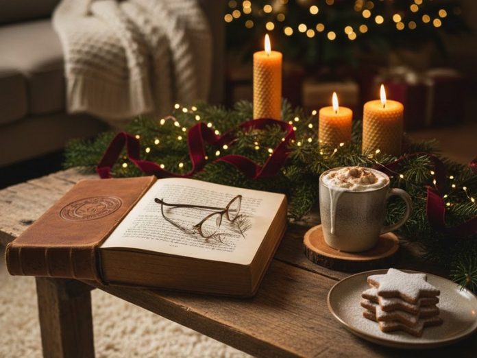 natale decorazioni libro candele biscotti