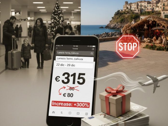 rincari voli natale calabria