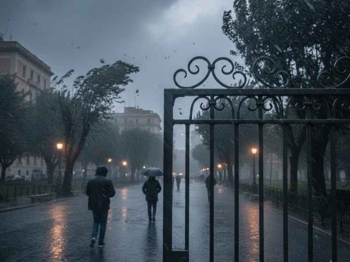 maltempo vento pioggia alberi