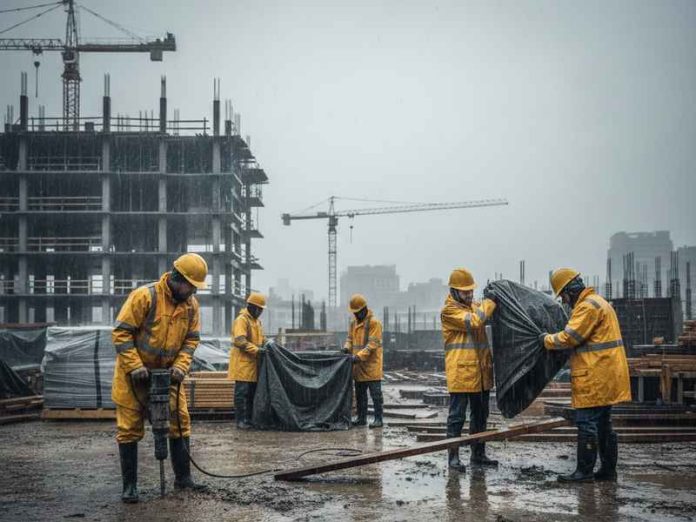 operai cantiere maltempo