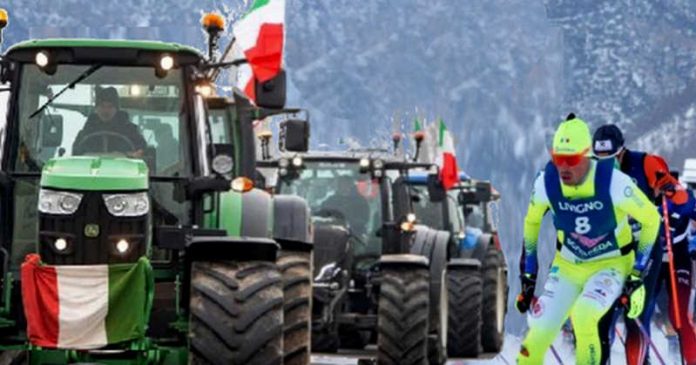 protesta trattori olimpiadi