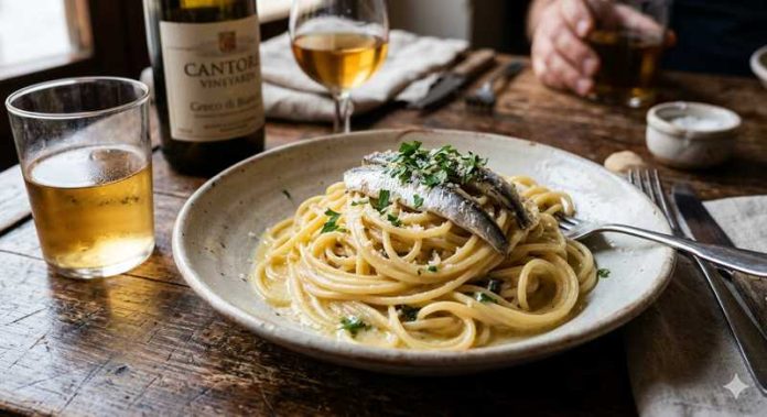 mantecatura pasta burro e alici