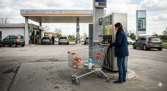 distributore carburanti carrello spesa