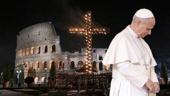 via crucis colosseo papa leone