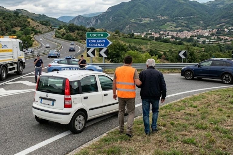 Rogliano: anziano imbocca l’autostrada contromano, salvato da dipendente Anas fuori servizio