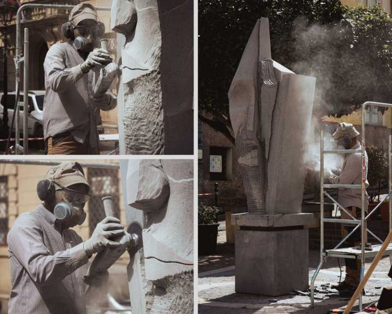 catanzaro scultura in roccia lavica
