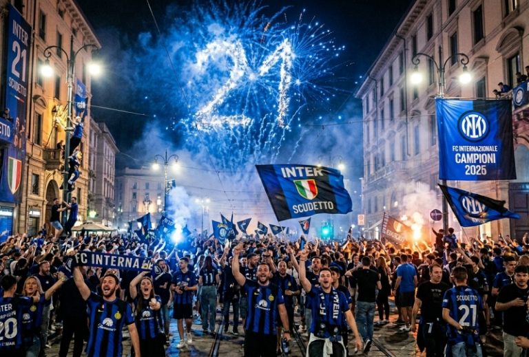 Inter, l’Italia si tinge di nerazzurro: la festa scudetto corre da Milano fino in Calabria