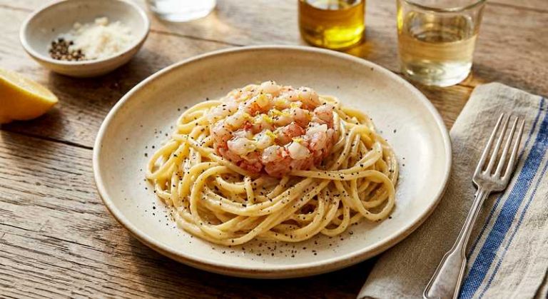 pasta cacio pepe gambero