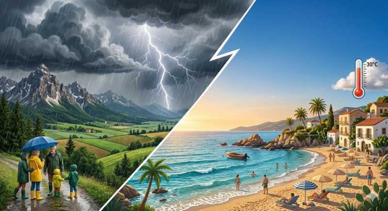 temporale sole nord sud