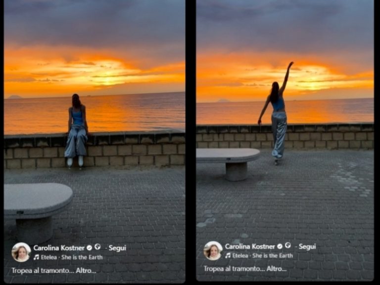 La Calabria dei vip: il tramonto di Tropea incanta anche Carolina Kostner