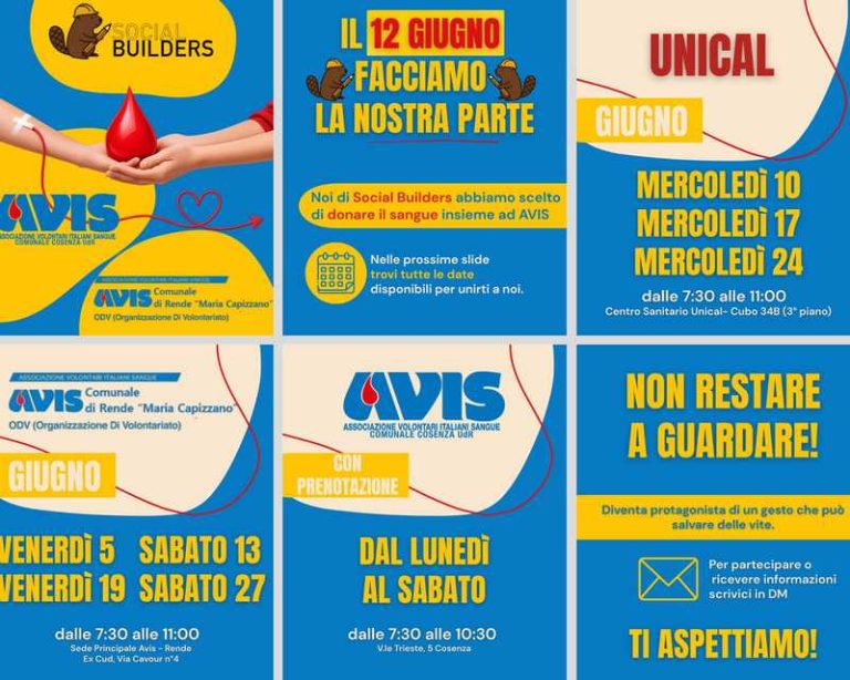Social Builders Avis donazione sangue