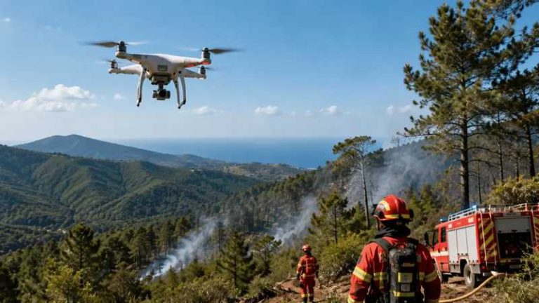 incendi vigili del fuoco droni