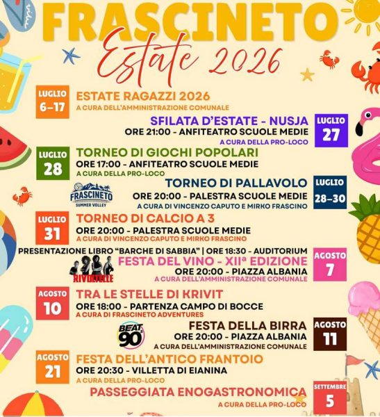 calendario estate frascineto