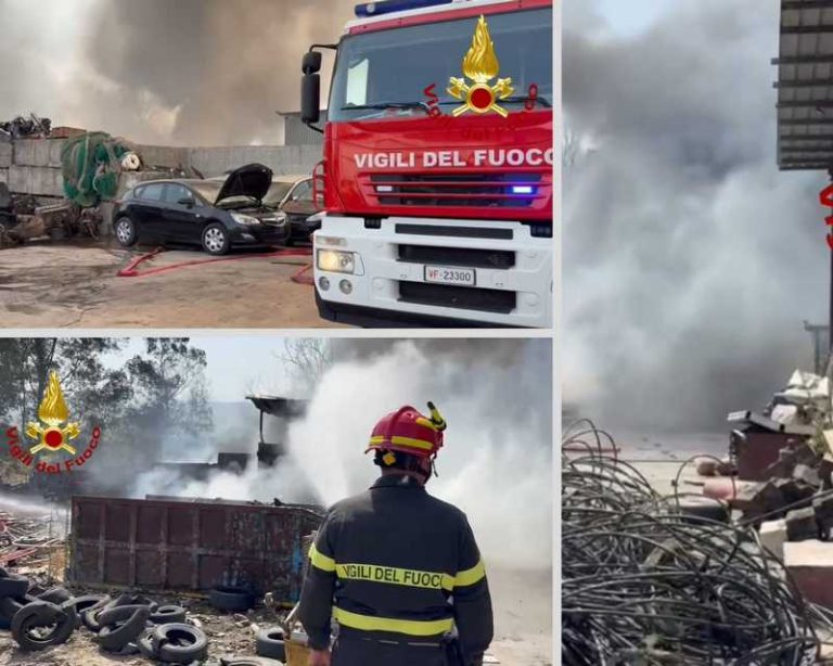 iincendio autodemolizione crotone