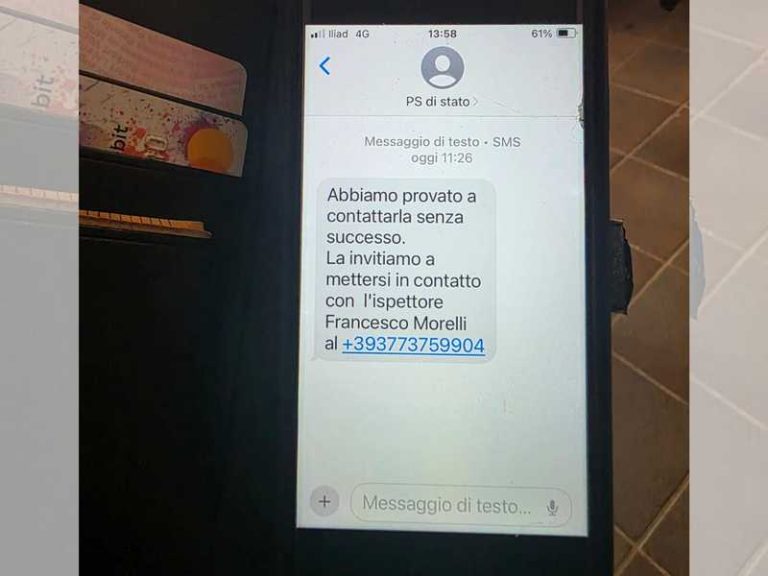 truffa sms polizia