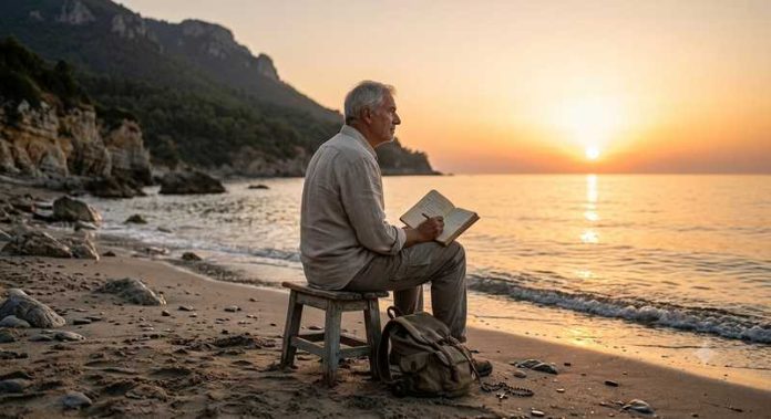 uomo tramonto spiaggia mare