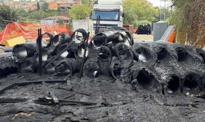 Vibo Valentia incendio cantiere
