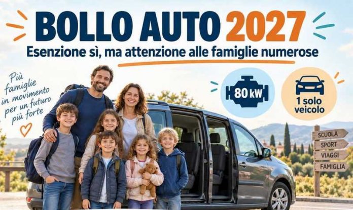 bollo auto famiglie numerose