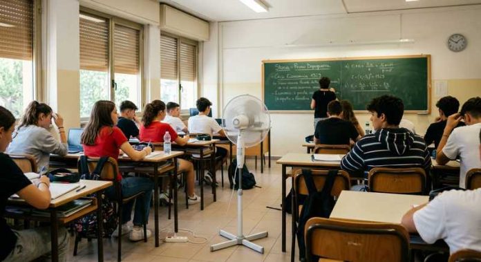 caldo aula studenti ventilatore