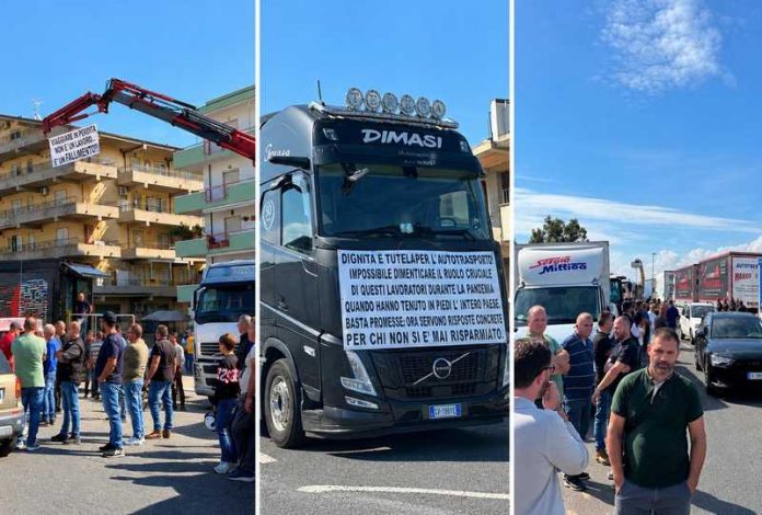 protesta autotrasportatori Grotteria Mare