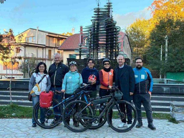 Le cicliste del South Italy Greenways accolte a Gambarie